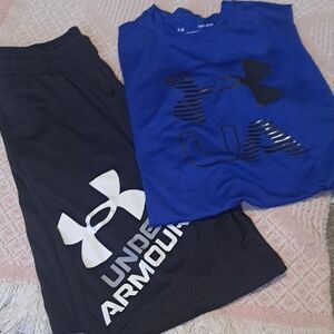 Under Armour Blue Top and Black Shorts Set
